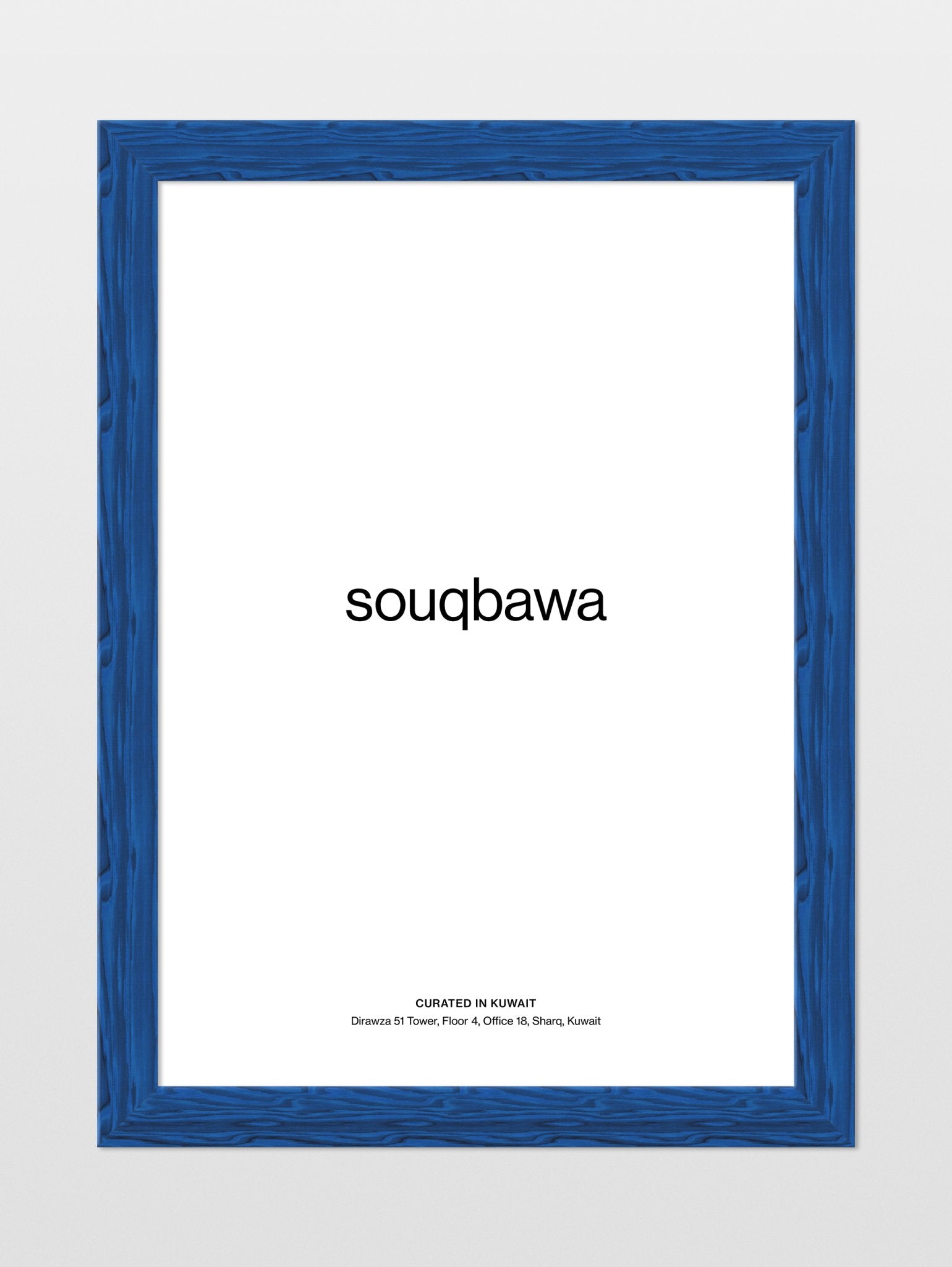 Blue Painted Wood Frame - souqbawa