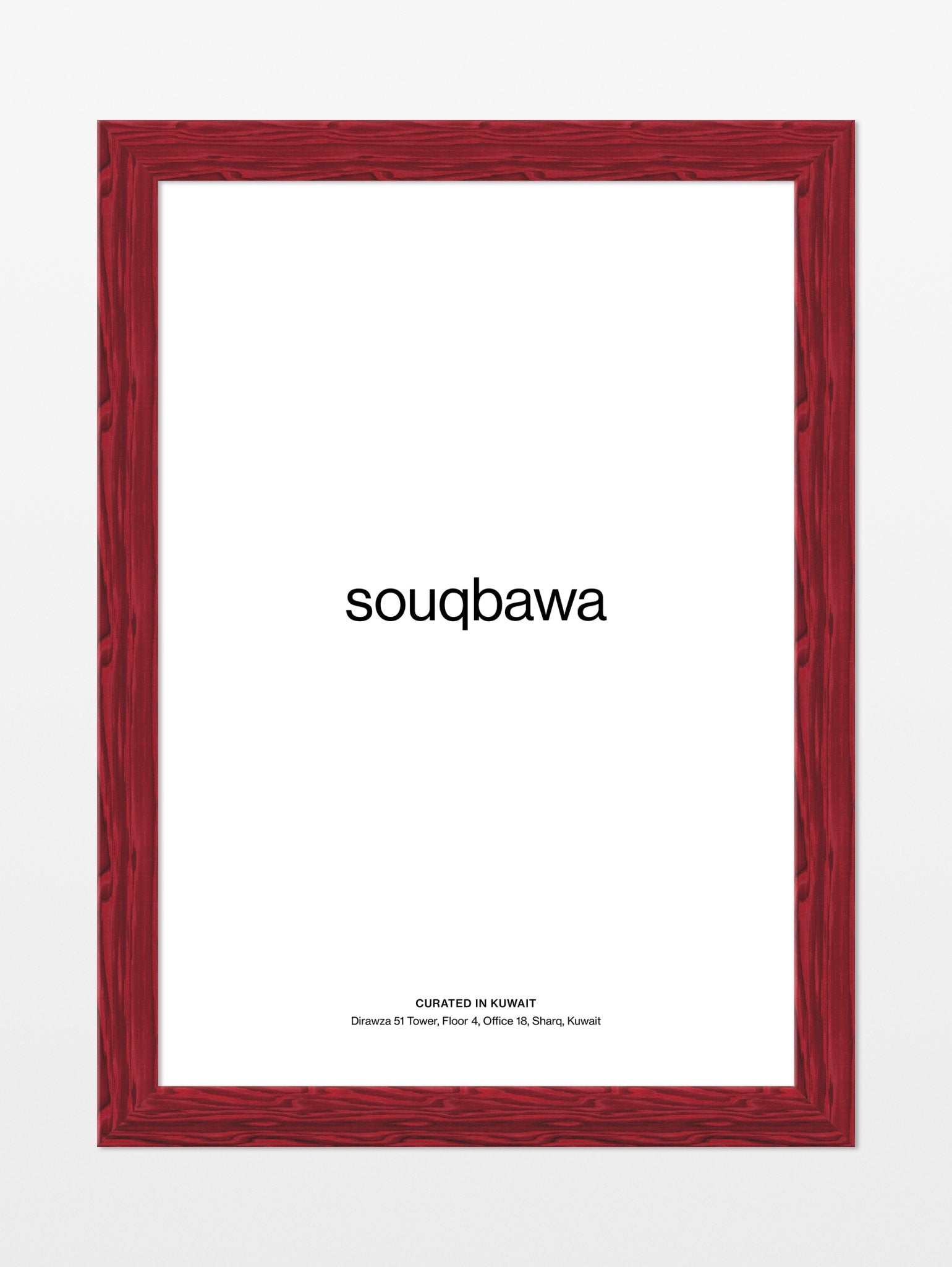 Red Painted Wood Frame - souqbawa