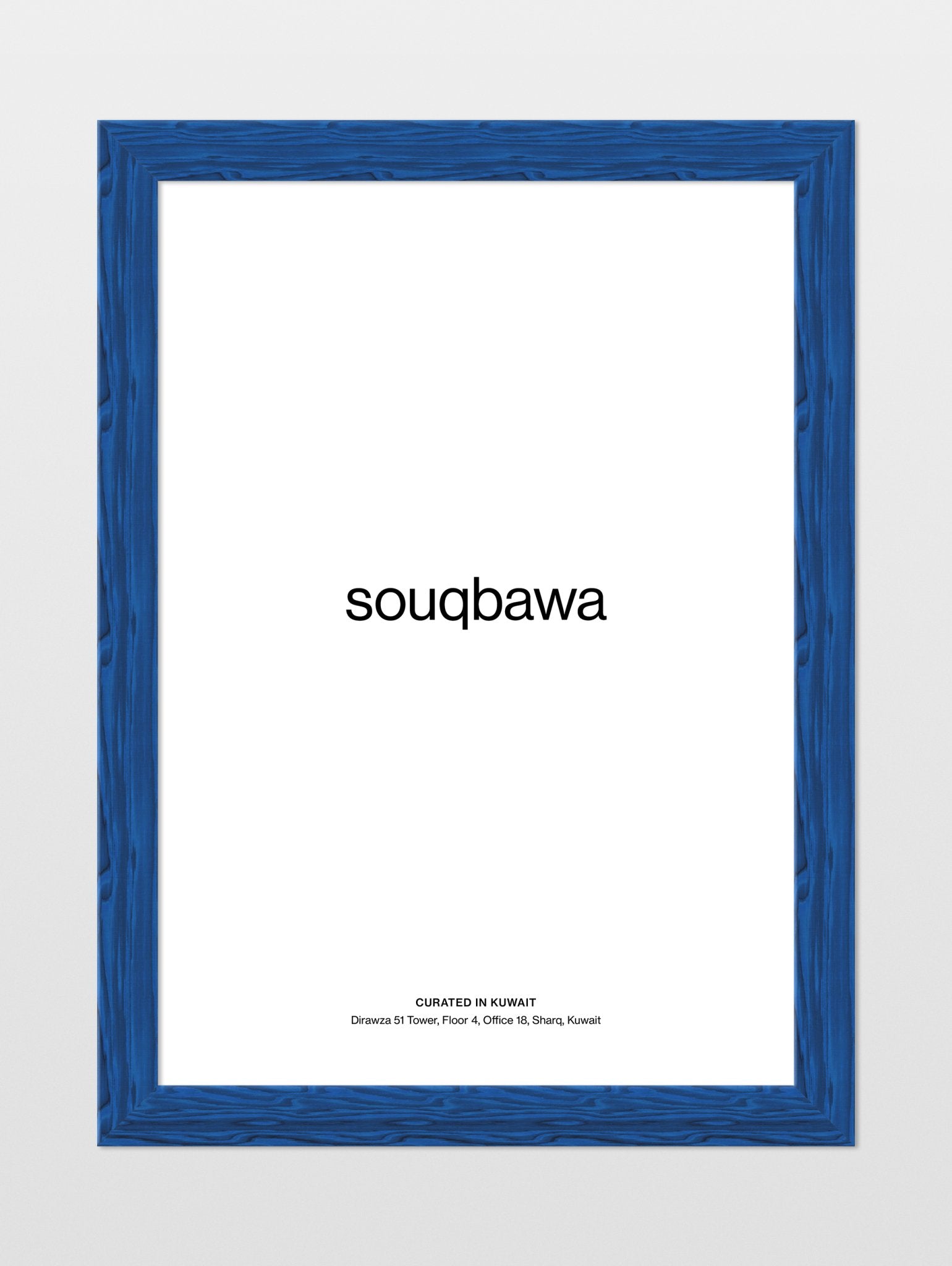 Blue Painted Wood Frame - souqbawa