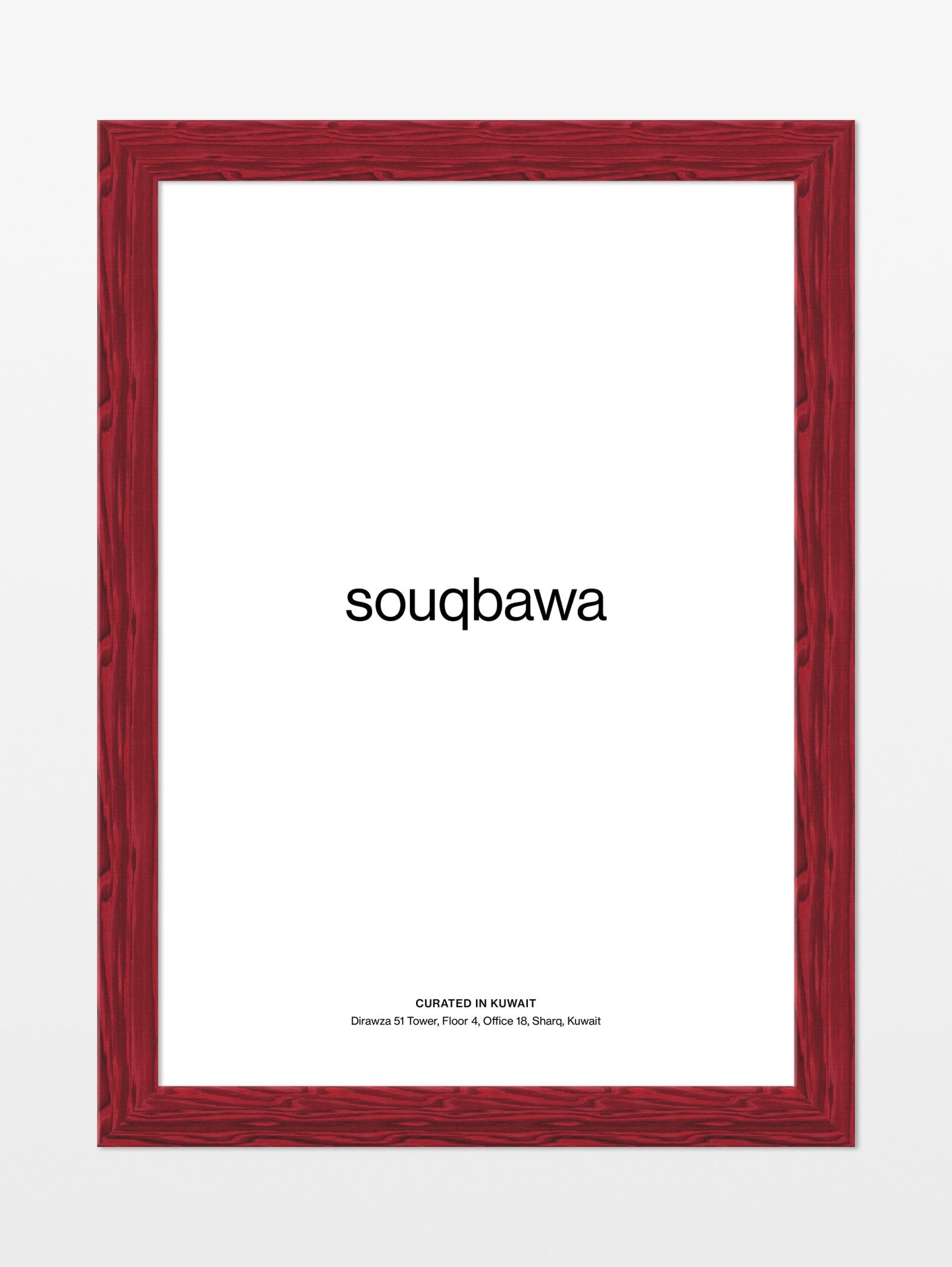 Red Painted Wood Frame - souqbawa